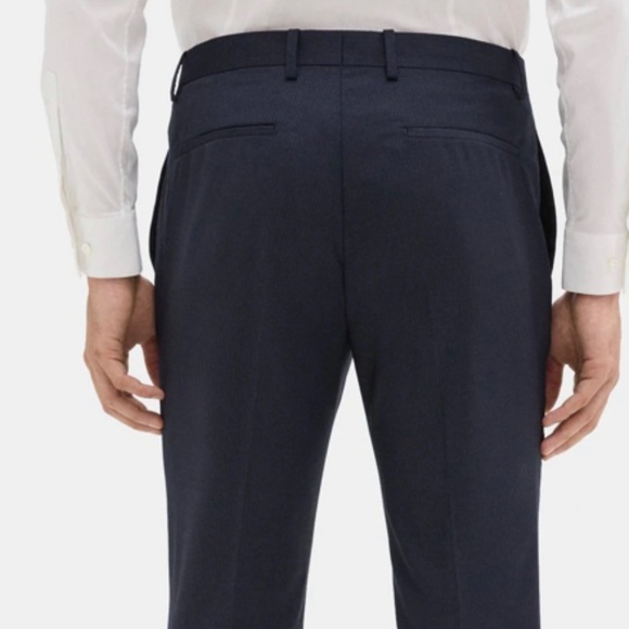 Theory Navy Blue Wool Trouser Pants Men Dress Pant Straight Slim Marlo Eclipse - Picture 6 of 12